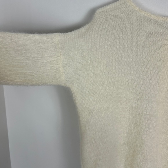 Sezane Gaspard Kid Mohair Alpaca Reversible Knit Sweater Ecru Cream Size Large - Picture 8 of 16